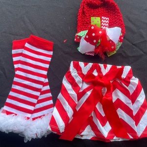0/3 mos Christmas Skirt Set